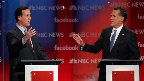 Santorum and Romney in debate